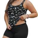 HUNTFAMI Tankinis Swim Suits for Women Two Piece 2025 Womens Bathing Suits Holiday Beachwear Women with Boyshorts (Black, XL)