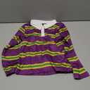 Remimi Kids Valentines Print Polo Shirt Mardi Gras Long Sleeve Collared Shirts 5-14 Years (5-6 years, Purple)