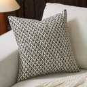 FIOUOVO Floral Pillow Covers 20x20 Pillow Cover Block Print Couch Pillows for Living Room Decorative Neutral Accent Throw Pillow Covers, 1PC, Charcoal Black