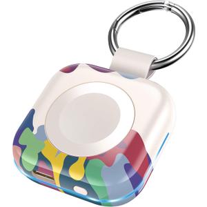 Charger for Apple Watch Portable iWatch Wireless Charger,Compact Magnetic iWatch Chargers 1200mAh Power Bank Keychain Gift Your Mother Girl Birthday for Apple Watch 11/10/ 9/8/7/6/SE/5/4/3/2/Ultra (Coloful Painting)