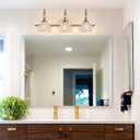 Brushed Nickel Bathroom Vanity Light Fixtures Modern 3-Light Vanity Lights Bathroom Lighting Fixtures Vintage Wall Sconces Light Living Room Vanity Lighting Fixtures Over Mirror