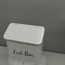 SUBEKYU Magnetic Lint Bin for Laundry Room, Wall Mounted Metal Lint Box Holder Trash Can with Lid for Dryer,Lint Basket for Laundry Room Organization,White