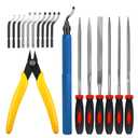 Deburring Tool for 3D Printer,18pcs,10pc Multiuse Blades Removing Burr,6Pcs Needle File,Micro Wire Cutter for 3D Print, Plastic Models