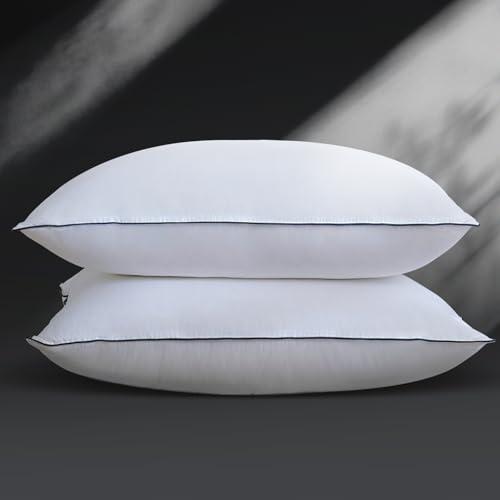 Yalamila Luxurious Goose Down Bed Pillows King Hotel Collection Pillows Designed for Deep Sleep, Soft and Supportive Filling for Side, Back Sleepers 20" x 36" One pillow