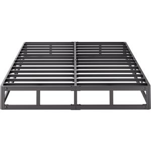 Full Bed Box Spring 5 Inch High, Low Metal Bed Frame with Round-Corner Design, Heavy Duty Steel Slat Support Mattress Foundation, Noise Free Platform Base, 3500lbs Max Weight Capacity