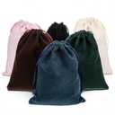 6 Pcs Gift Fabric Cloth Bag 7.8 x 6.2 inch 6 Colors Mixed Velvet Gift Bags Package Drawstring Pouch Soft Velvet Bag with Drawstrings Anti Tarnish Jewelry Velvets bags Dice Bages for Wedding Party