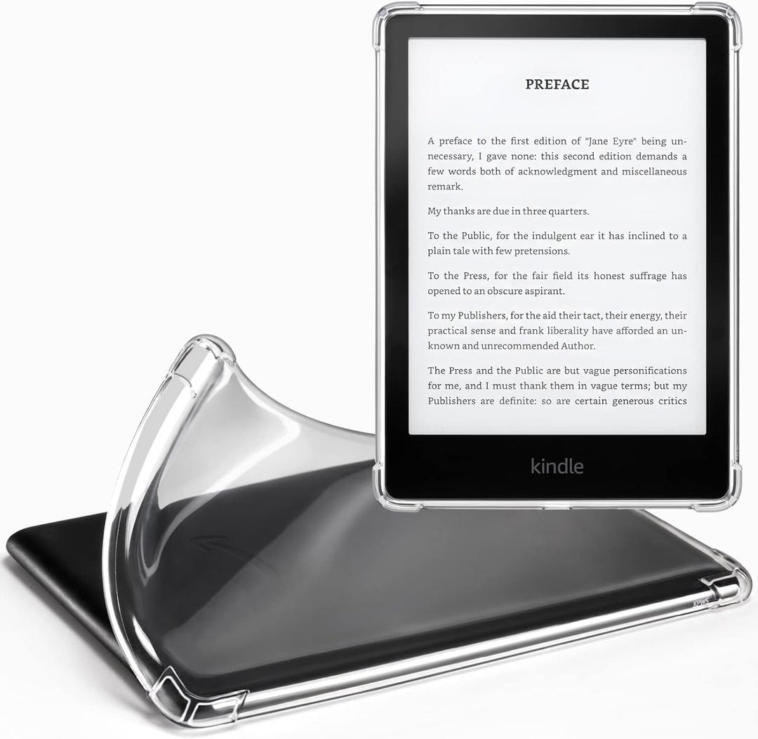 CoBak Clear Case for All-New Kindle Paperwhite 11th Gen 2021 & Signature Edition(6.8") - Lightweight, Scratch-Proof Silicone Back Cover, Clear | 2021, Smart Cover, Lightweight, Slim, PU Leather (****Clear- Do NOT Fit Kindle 6" 2022 Release !)