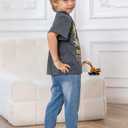 Kids4ever Boys T-Shirts Cotton Alphabet Truck Pattern Short Sleeve Toddler Tee Shirt for 2-6 Years Old (Gray)