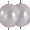 60 Pcs Link Balloons 6 Inch Quick Link Balloons for Birthday Wedding Party Festival Decorations (Silver)