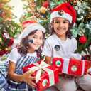 1000Pcs Christmas Stickers, 2 Rolls Round Stickers in Roll Rustic Christmas Tree Wreath Elk Truck Patterns Label Stickers for Xmas Seals Cards Presents Envelopes