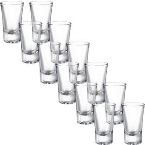 12 Pack heavy base Acrylic Plastic Shot Glasses, Unbreakable shot glass Perfect for Shot Dispenser, Bars, Parties, All Liquor, Cocktails & Family Game Night, (Capacity 1.2 oz Clear 12 Pack)