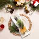 MIXUMON Woven Placemats Round, Natural Water Hyacinth Wicker Placemat for Dining Table, Large Handmade Woven Placemats Heat Resistant Non-Slip (12" - Set of 6)