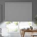 Aluminum Mini Blinds for Indoor Windows Cordless 1In No Holes 100% Privacy Protection L-Shaped Slats Room Darkening Horizontal Window Blinds for Office,Home, White, Custom Size