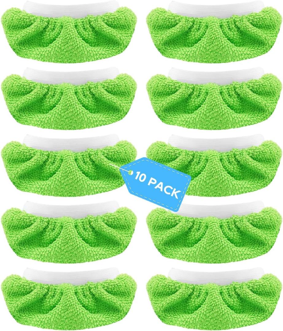 10 Pack Microfiber Cloths for Handheld Steam Cleaner Compatible with Bissell Steam Shot fit for Wagner fit for PurSteam fit for McCulloch Universal Steam Mop Pads Washable (Green 10 Pcs)