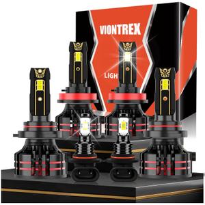 High Low Beam Fog Light Bulbs Combo Pack Fit for 2015-2023 Ford F150 Driving Light Bulb Plug and Play,6500K White Car Lamp Bulbs Kit,IP68 6-Pack