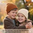 3 x ZOORON Kids Beanie Boys Girls Beanies Children Winter Hats Children Knit Warm Caps Kids Soft Beanie Cap (Beige)