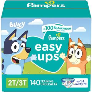 Pampers Training Pants - Easy Ups Boys & Girls Bluey - Size 2T-3T, 140 Count, Children's Potty Underwear (Packaging May Vary)