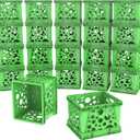 Storex Micro Crate, 6.75 x 5.8 x 4.8 Inches, Green, 18-Pack (63104U18C)
