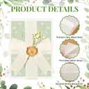50Sets Wedding Invitations Wraps Set, Pre Folded Vellum Jackets for 5x7 Invitations with Self Adhesive Gold Wax Seal Stickers, Ribbon, White Dried Flowers, Wedding Invitation Kit for Bridal Craft DIY