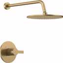 Replacement for Delta 13/14 Series Shower Trim Kit, Compatible with Delta R10000 Valve Shower Faucet Set, Brushed Gold Shower Head and Handle Set, Champagne Bronze (Cartridge and Valve Not Included)