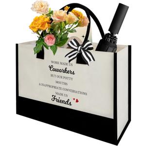 Coworker Gifts for Women - Gifts for Coworkers Leaving Farewell Going Away Goodbye Gift for Coworkers Canvas Tote Bag for Women Utility Beach Bags Christmas Thank You Gift for Work Friends Coworker