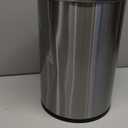 Mbillion Small Trash Can with Swing Lid 2.4 Gallons/9 Liter, Mini Trash Can with lid, Stainless Steel Cylindrical Garbage Can for Home and Office, for Ground and Desktop(Brushed Silver)