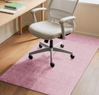 Durable Non-Slip Office Chair Mat for Hardwood Floors, 48"x36" Large Tile Floor Protector, Anti-Scratch Thick Heavy-Duty Recyclable Gliding Desk Mats for Computer Rolling Chairs, Pink