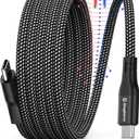 Magtame Magnetic USB C Cable, Coiled USB C to USB C Cable 60W(3A), 3.3ft Retractable USB C Cord, Nylon Braided Type C Fast Charging Cable Compatible with Phone 15,for Samsung,Pad,USB C Device, Black