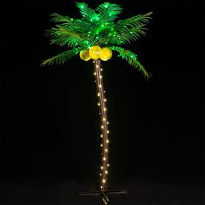 TYBEEU 5ft LED Palm Tree with 136 LEDs, Reinforced Heavy-Duty Base, Timer & Dimming, Decorative Artificial Tree for Indoor & Outdoor Use, Perfect for Home, Garden, Summer, Tropical Party & Holiday