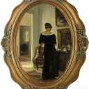 SIKOO Vintage Picture Frames 5x7 Oval Picture Frame Tabletop and Wall Mount Antique Picture Frame with High Definition Glass Front,Oval Wall Art, Bronze Gold