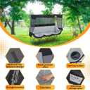 Teenyyou 3 Person Camping Chair with Canopy Shade 700lbs Heavy Duty Oversized Beach Camping Chair with Thick Cushion Cup Holder and Carry Bag, Foldable Portable Sofa for Lawn Beach Outdoor(Black)
