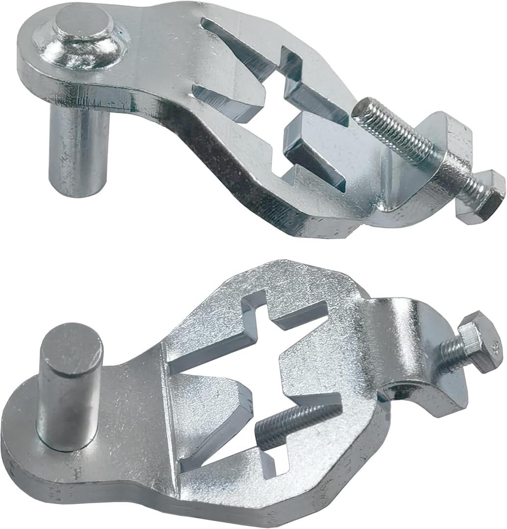 T-Post Gate Hinge Pins - Heavy Duty Gate Hanger, Hang a gate from a Metal T Post, Steel Gate Hinges Target Hanger for Farm Gate, Garden & Backyard Gate, Easy to Install. (Patent) (Silver)