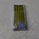 Hyoola Tall Taper Candles - 12 Inch Olive Green Unscented Dripless Taper Candles - 10 Hour Burn Time - 12 Pack