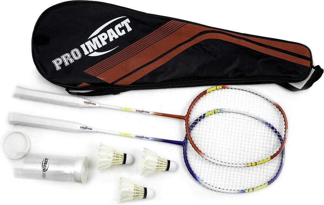 Badminton Racket Set - Lightweight Aluminum Head Rackets with Steel Shaft, Feather Shuttlecocks, Durable Carrying Case - Perfect for Outdoor Games, Adults, Kids, and Family Fun, Set of 2