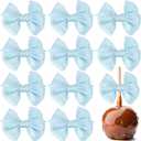 AIMUDI Dusty Rose Satin Ribbon Twist Tie Bows for Treat Bags 3.5" Dusty Pink Bows for Wedding Small Bows for Crafts Premade Bows for Cake Pops Candy Apple Bridal Shower Christmas Decor -24 Counts