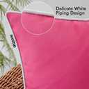 MIULEE Pack of 2 Outdoor Waterproof Pillow Covers Decorative Lumbar Throw Pillows Solid Color Farmhouse Couch Cushion Covers for Patio Tent Bed Sofa Living Room 12x20 Inch Hot Pink