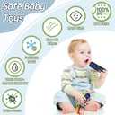 Sensory Montessori Baby Toys, Silicone Remote Control for Infant 6 12 Months, Toddler Educational Learning Travel Toys for Newborn Baby Shower Boy Girl Birthday Gifts Christmas Stocking Stuffers