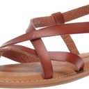 Amazon Essentials Women's Casual Strappy Sandal (8 Wide, Tan)