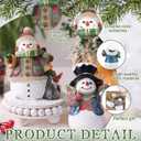 2 Pcs 5 Inch Snowman Figurines Rustic Christmas Table Decorations Indoor Resin Snowman Decor Tabletop Statue for Xmas Winter Party Home Office Mantle Desk Shelf Holiday Gifts(Classic)