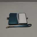 Defencase for Galaxy S25 Case Wallet with RFID Blocking Card Holder for Women Men, Elegant PU Leather Magnetic Snap Flip Wristlet Strap Zipper Wallet Phone Cases for Samsung Galaxy S25 5G 6.2", Green