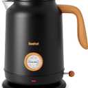 Seehot 1.7L (57.oz) Electric Kettle with Thermometer, 1200W Large Electric Tea kettle with 304 Stainless Steel,Auto shut off,Hot water kettle Electric for Coffee&Tea-Black
