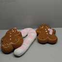 Oudain 3 Pcs Pink Christmas Gingerbread Pillows Pink Candy Cane House Man Throw Pillows Stuffed Gingerbread Shaped Pillow for Xmas Sofa Couch Cushion Bed Home Winter Party Decor