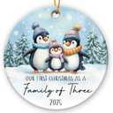 Family Christmas Ornament 2025, Family of Three First Christmas Ornament, New Parents Gifts for Couples, New Baby Gift for Mom Dad, Gift for Husband, Wife