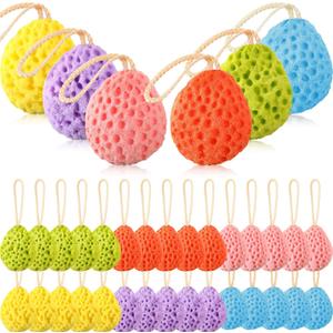 FoldTier 36 Pcs Bath Sponge Deep Cleansing Body Loofah Gentle and Deep Exfoliating Body Scrubber Bath Accessories Men Women Baby Sponge for Bathing Shower (Multicolor)