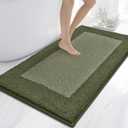 Anllugs Bathroom Rugs 30" x 60", Non-Slip Extra Soft Absorbent Bath Rugs, Machine Washable Quick Dry Bath Mats for Bathroom Floor, Shower, Bathtub and Sink, Olive Green & Green