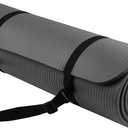 BalanceFrom All-Purpose 1/2-Inch Extra Thick High Density Anti-Tear Exercise Yoga Mat with Carrying Strap and Yoga Blocks Gray