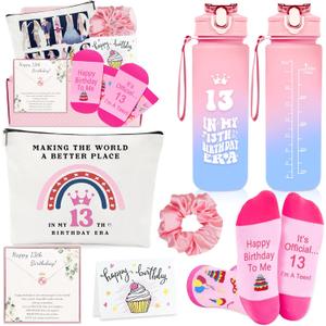 Awfrky 13 Year Old Girl Gifts, Gifts for 13 Year Old Girl, 13th Birthday Gifts for Girls Age 13, Younger Sister, Daughter, Niece, Granddaughter, Sweet 13th Birthday Decorations for Teen Girls