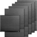 6-Pack Temporary Blackout Pleated Shades for Windows, Fabric Pleated Blinds with Adhesive, No Tools No Drilling Free Cut Size Room Darkening Shades (Light Filtering - Black 35x71inch)