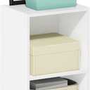 Furinno PASIR Book Shelf, 2-Tier Modern Bookshelf, Open Shelves Bookcase 9 x 12 x 21, Easy Assembly, for Living Room, Bedroom, Home Office, White, 2-tier Cube