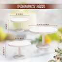 GENMOUS 8", 10", 12" Rustic Farmhouse Cake Stand, Decorative Wooden Beaded Cake and Cupcake Stand Combo for Birthday Party Decor, 3 Tiered Dessert Table Display Set for Wedding, Baby Shower, White
